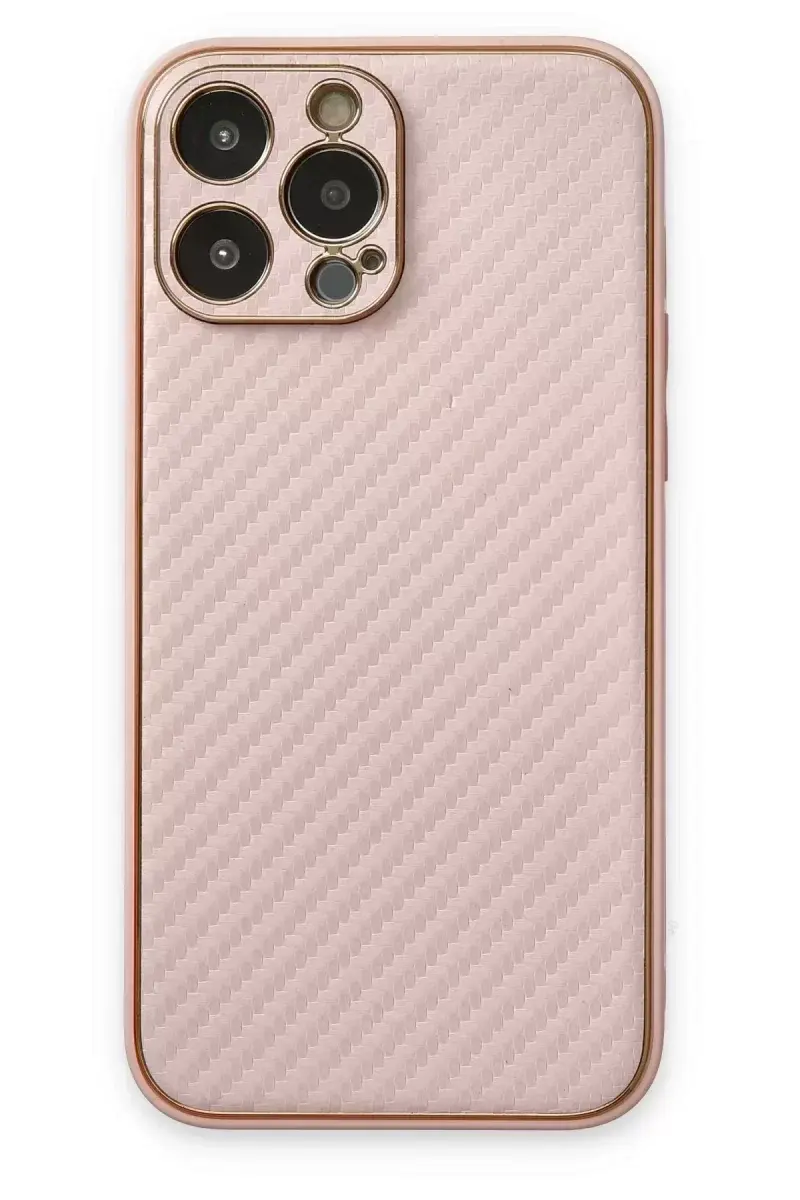 Newface İphone 13 Pro Kılıf Coco Karbon Silikon - Pembe