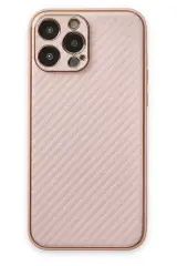 Newface İphone 13 Pro Kılıf Coco Karbon Silikon - Pembe