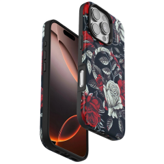 Onegif  İphone 16 Pro Max Flower Series Magsafe Kapak - Siyah