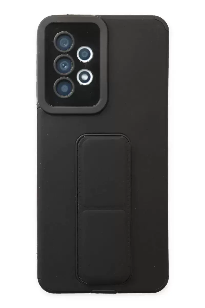 Newface Samsung Galaxy A33 5g Kılıf Mega Standlı Silikon - Siyah