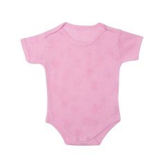 Sema Baby Sevi Jakarlı Yarım Kollu Body - Pembe 3 Ay