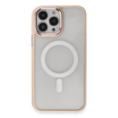 İphone 15 Pro Kılıf Room Magneticsafe Silikon - Pudra