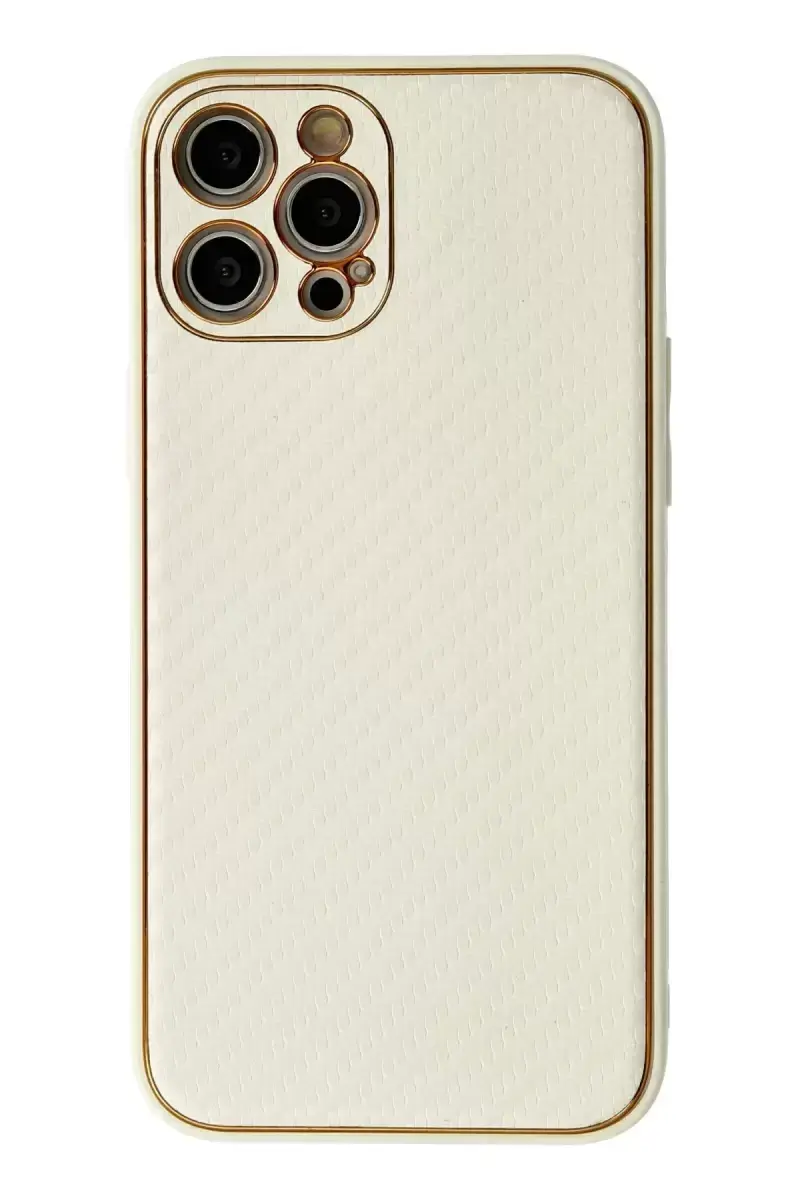 Newface Apple İphone 12 Pro Kılıf Coco Karbon Silikon - Beyaz