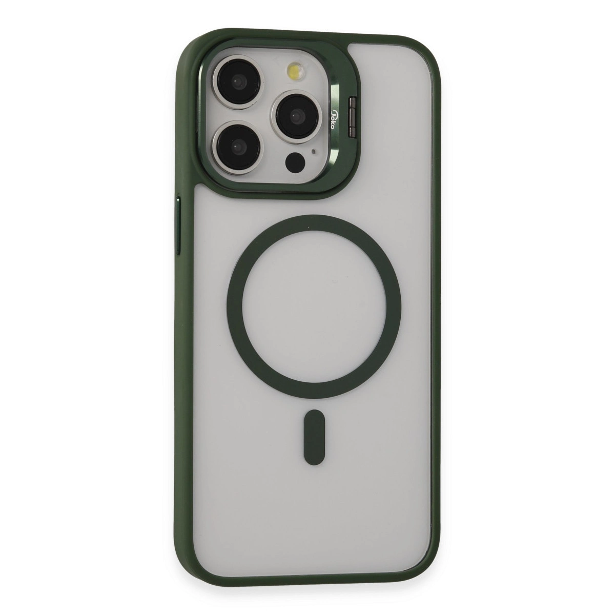 Joko  İphone 15 Pro Kılıf Roblox Lens Magsafe Standlı Kapak - Koyu Yeşil