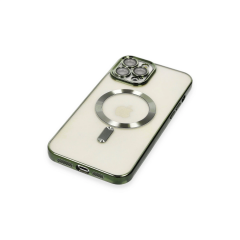 İphone 12 Pro Max Kılıf Kross Magneticsafe Kapak - Koyu Yeşil