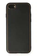 Newface İphone 7 Kılıf Coco Deri Silikon Kapak - Siyah