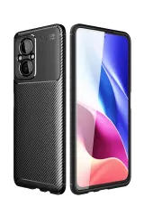 Newface Xiaomi Poco M5 Kılıf Auto Focus Karbon Kapak - Siyah