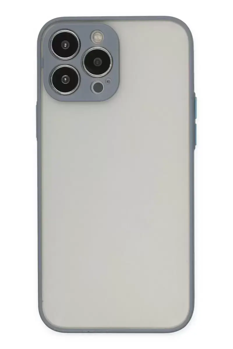 Newface İphone 13 Pro Max Kılıf Montreal Silikon Kapak - Gri