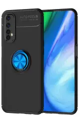 Newface Realme 7 Kılıf Range Yüzüklü Silikon - Siyah-mavi