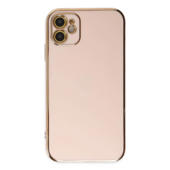 İphone 12 Kılıf Volet Silikon - Pembe