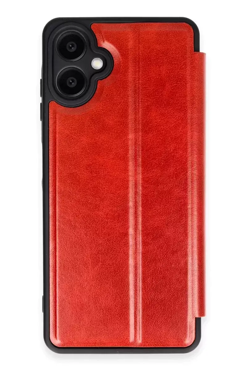 Newface Samsung Galaxy A06 Kılıf Flip Cover - Kırmızı