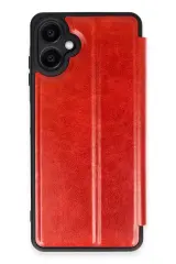 Newface Samsung Galaxy A06 Kılıf Flip Cover - Kırmızı