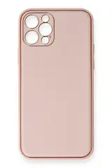 Newface İphone 12 Pro Kılıf Coco Deri Silikon Kapak - Pembe
