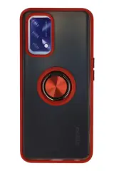 Newface Oppo A74 4g Kılıf Montreal Yüzüklü Silikon Kapak - Kırmızı