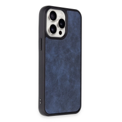 İphone 15 Pro Max Kılıf Aras Deri Kapak - Lacivert
