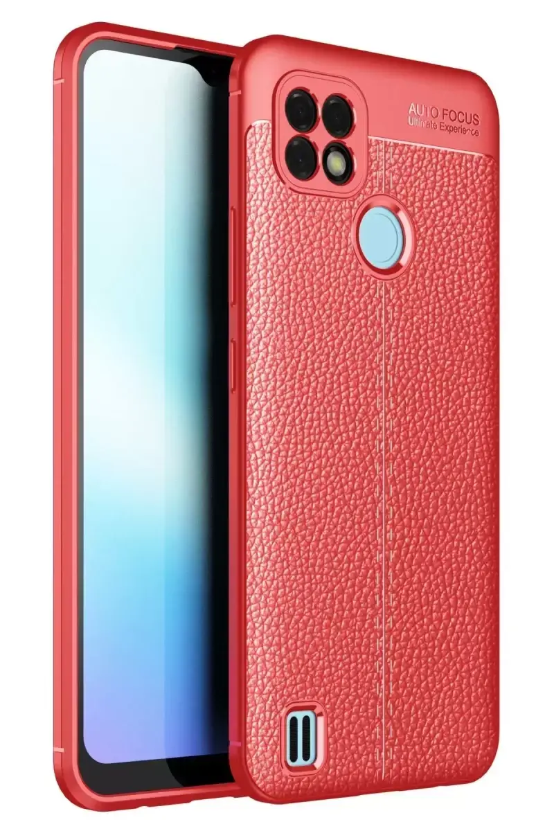 Newface Realme C21 Kılıf Auto Focus Kapak - Kırmızı