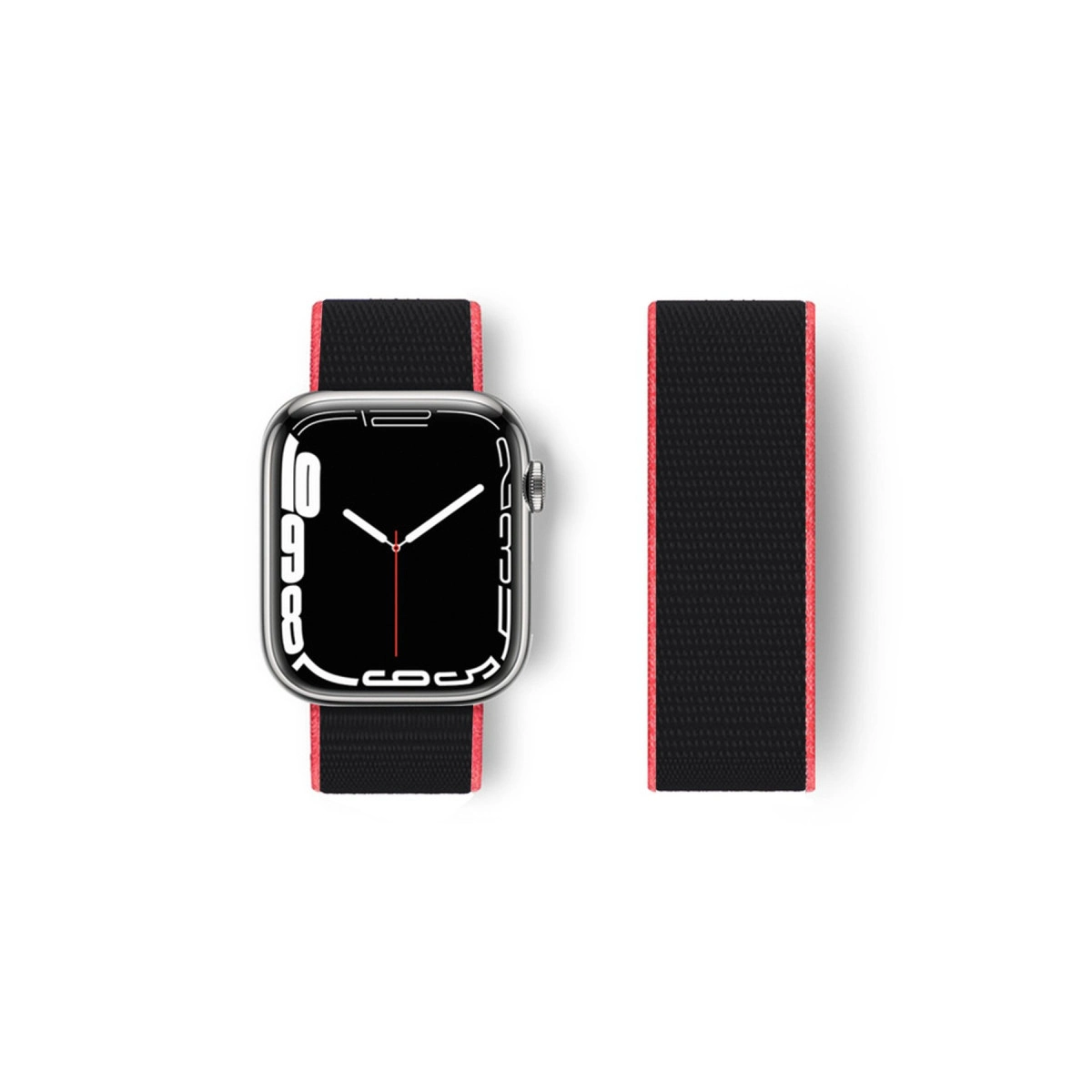 Watch 38mm Hasırlı Cırtcırtlı Kordon - Pembe-siyah