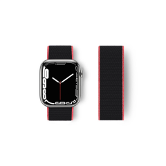 Watch 38mm Hasırlı Cırtcırtlı Kordon - Pembe-siyah