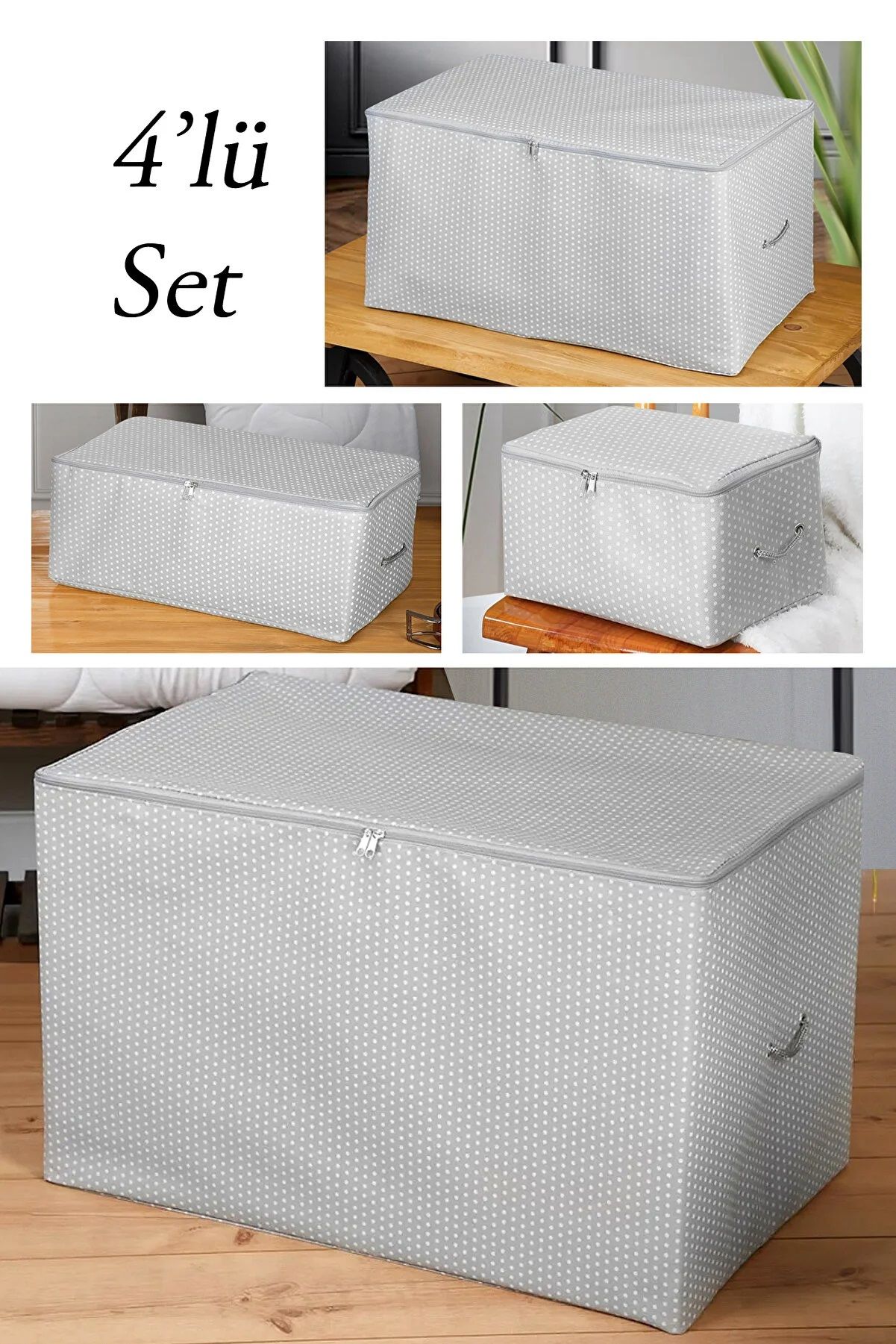 4'lü Set Yastıklık, Baza Altı Düzenleyici Hurç