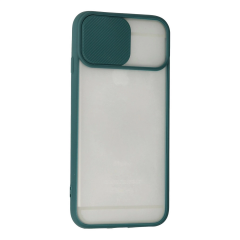 İphone 6 Plus Kılıf Palm Buzlu Kamera Sürgülü Silikon - Yeşil