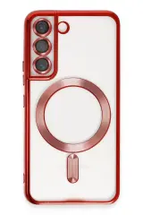 Newface Samsung Galaxy S22 Kılıf Kross Magneticsafe Kapak - Kırmızı