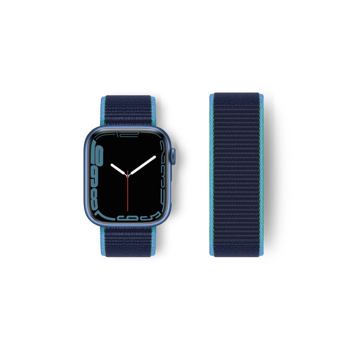 Watch 38mm Hasırlı Cırtcırtlı Kordon - Mavi-lacivert
