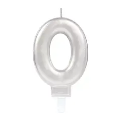 0 Rakamı Mum Gümüş Renk