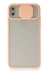 Newface İphone Xs Max Kılıf Palm Buzlu Kamera Sürgülü Silikon - Pembe