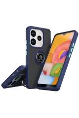 Newface Xiaomi Redmi Note 14 4g Montreal Yüzüklü Silikon Kapak - Lacivert
