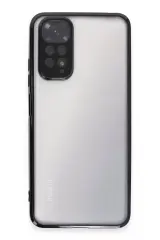 Newface Xiaomi Redmi Note 11 Kılıf Razer Lensli Silikon - Siyah