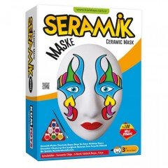 Seramik Maske Boyama Seti 6 Renk Yaldızlı Boya, Fırça
