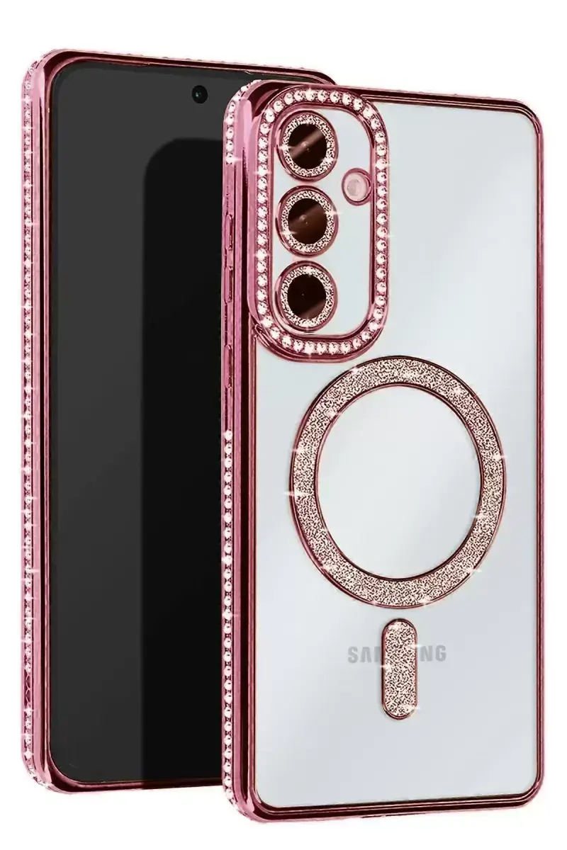 Newface Samsung Galaxy S24 Fe Joke Simli Magneticsafe Kılıf - Pembe