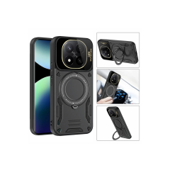 Xiaomi Redmi Note 14 Pro Plus Kılıf Joy Lens Standlı Kapak - Siyah