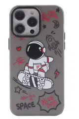 Newface İphone 14 Pro Max Kılıf Prada Desenli Kapak - Prada Siyah - 1