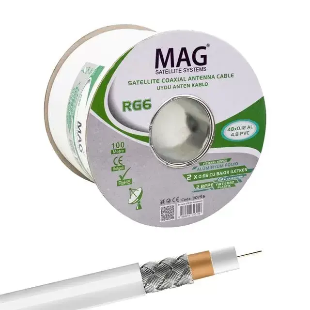 Mag Rg59 Fa Mini Dual Bitişik Kablo 100 Metre