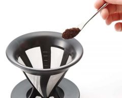 Hario 02 Kendinden Filtreli Dripper (Siyah)