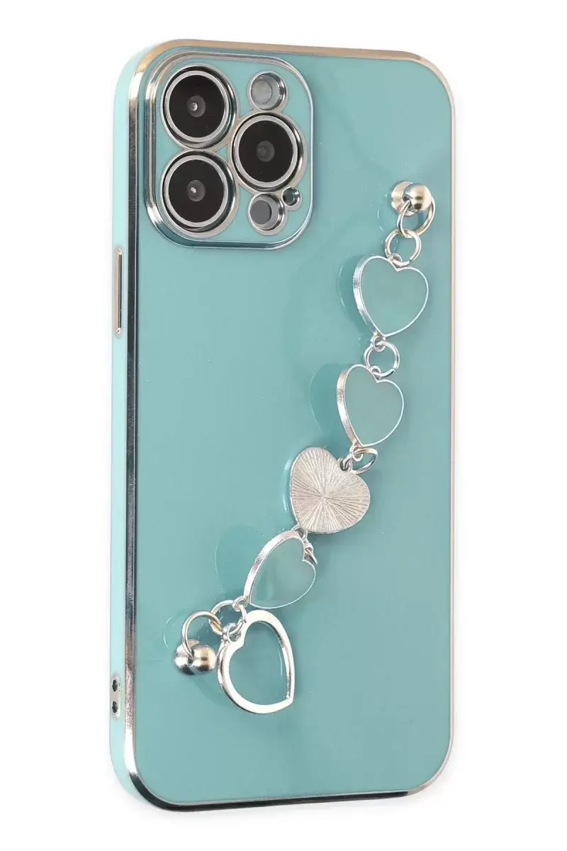 Newface İphone 13 Pro Kılıf Esila Silikon - Su Yeşili