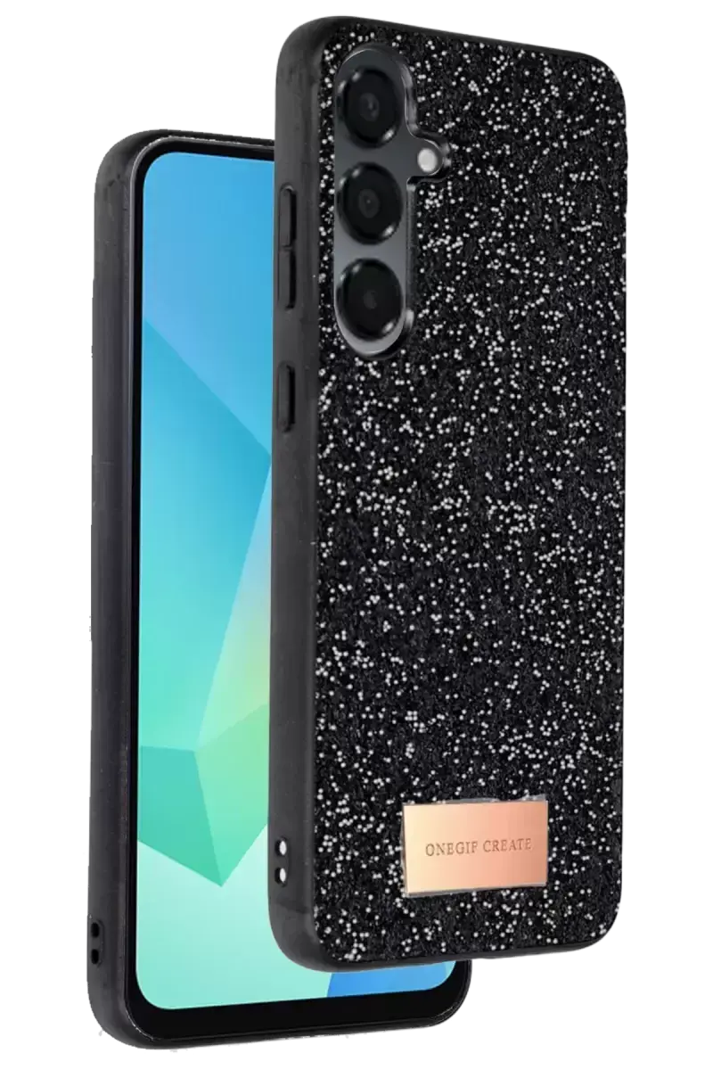 Onegif Samsung Galaxy A26 Bright Simli Kapak - Siyah