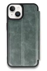 Newface Apple İphone 14 Kılıf Flip Cover - Koyu Yeşil