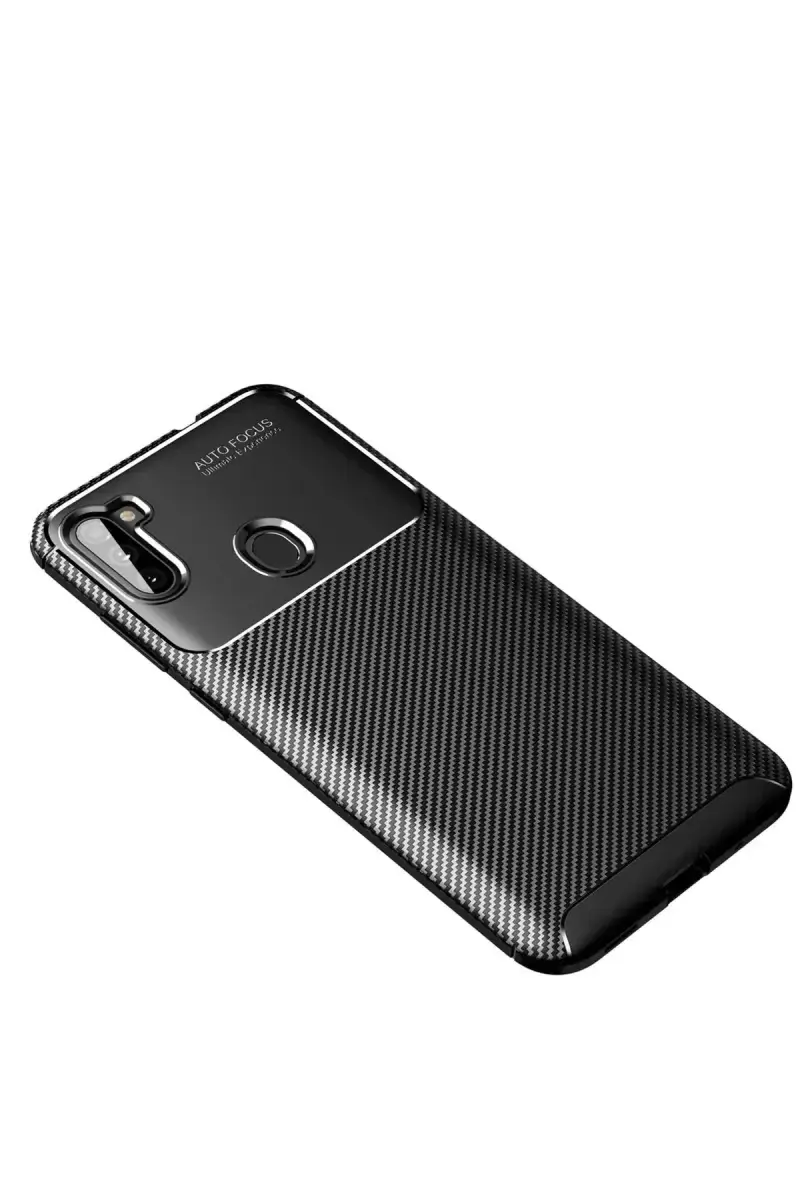 Newface Samsung Galaxy A11 Kılıf Auto Focus Karbon Kapak - Siyah