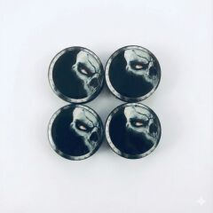 Kuru Kafa Ghost Damla Geçme Jant Göbek Kapağı 4’lü Set 55/58mm Siyah