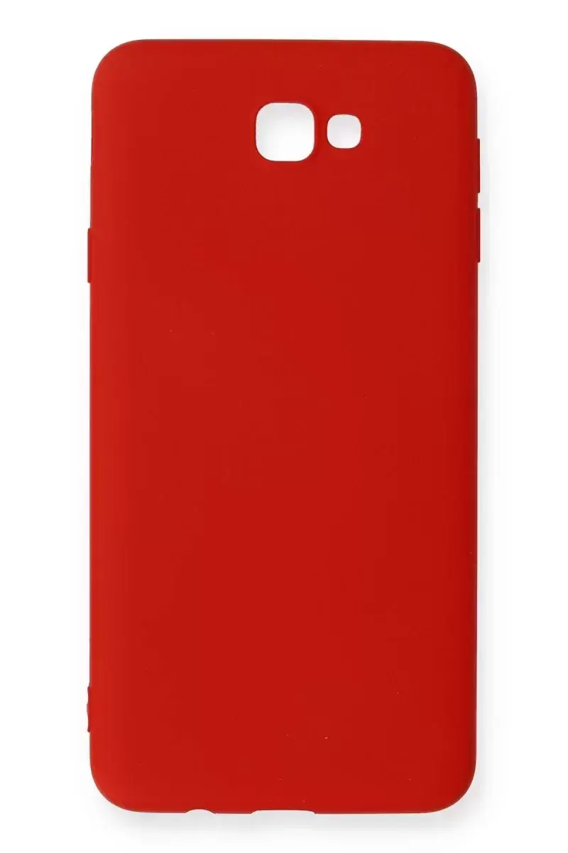 Newface Samsung Galaxy J7 Prime Kılıf Nano İçi Kadife Silikon - Kırmızı