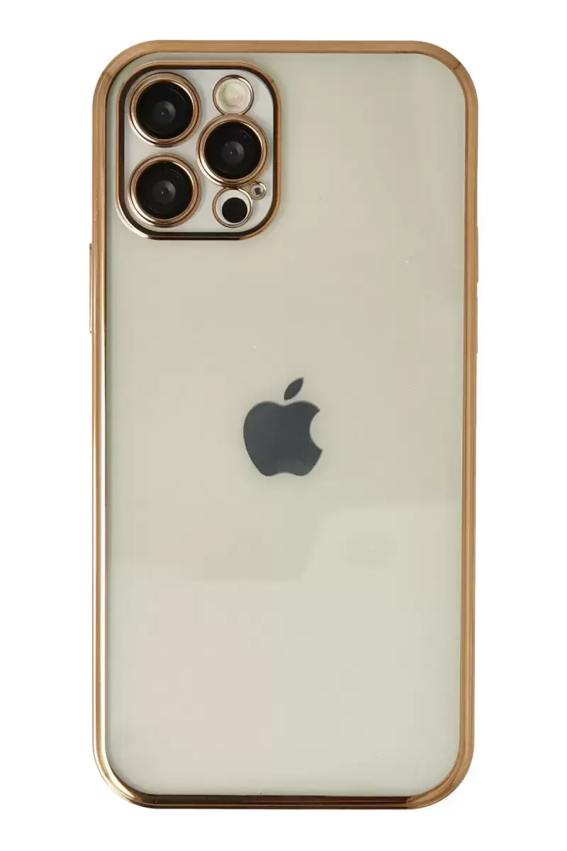 Newface İphone 12 Pro Kılıf Razer Lensli Silikon - Gold