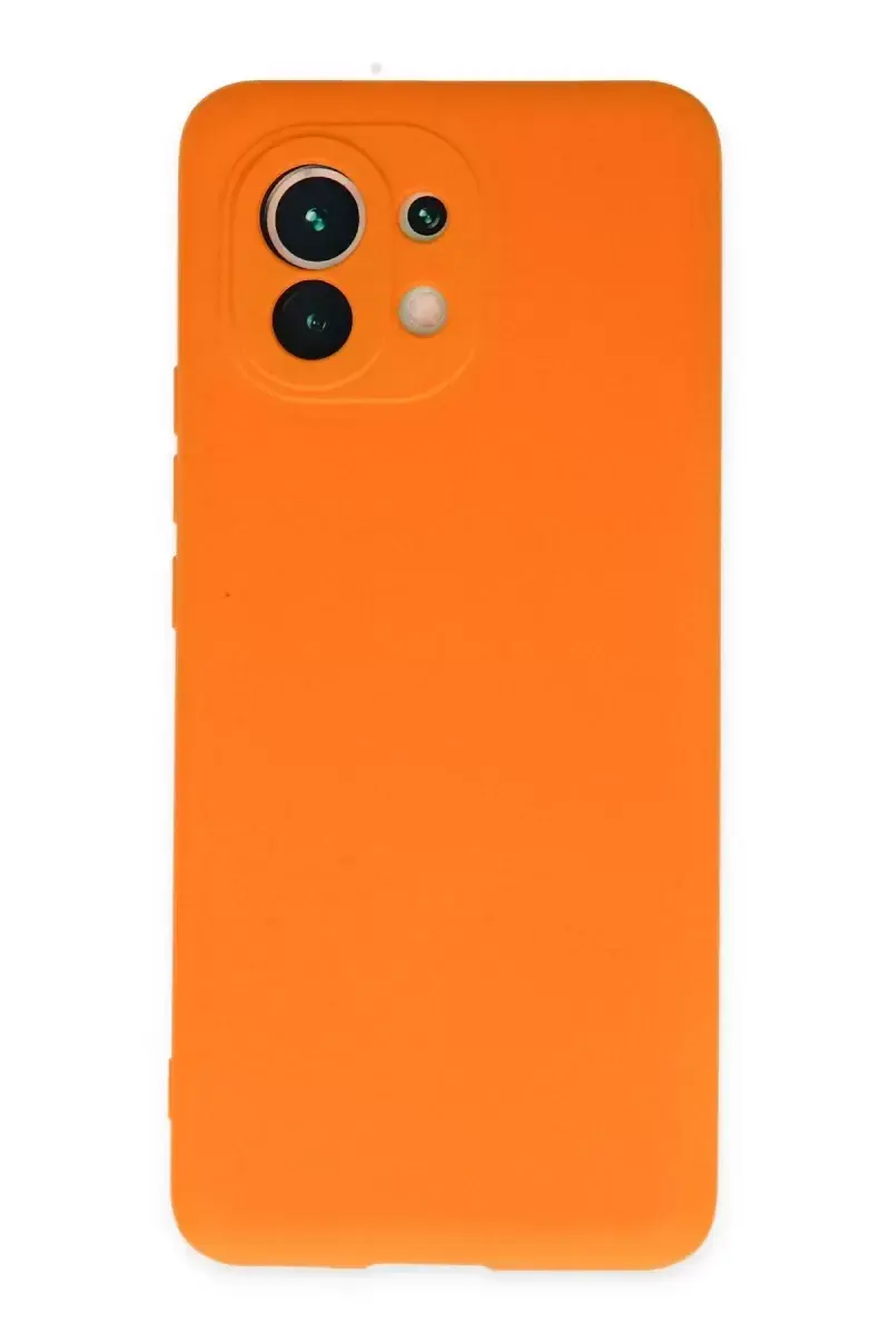 Newface Xiaomi Mi 11 Kılıf Nano İçi Kadife Silikon - Turuncu