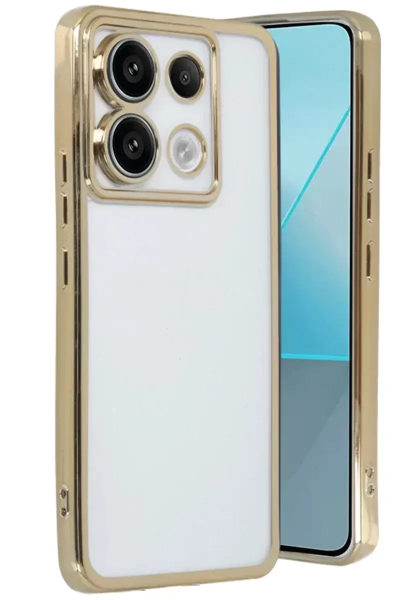 Newface Xiaomi Redmi Note 13 Pro 4g Kılıf Razer Lensli Silikon - Gold