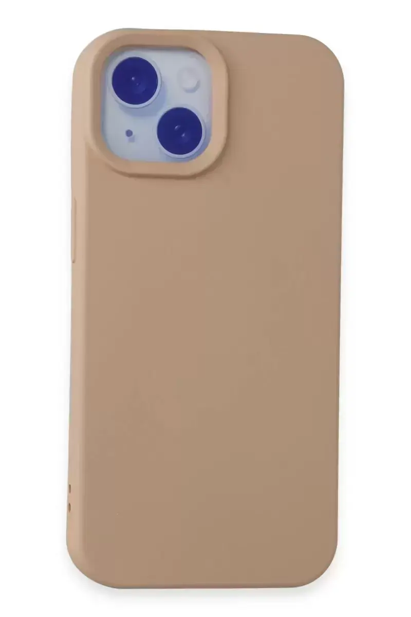 Newface Apple İphone 15 Kılıf Nano İçi Kadife Silikon - Pudra
