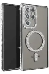 Newface Samsung Galaxy S23 Ultra Joke Simli Magneticsafe Kılıf - Gümüş