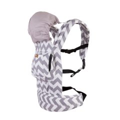 Ergonomik Kanguru Bebek Taşıma Gri Zigzag Desenli