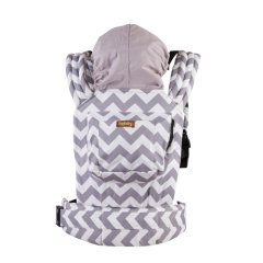 Ergonomik Kanguru Bebek Taşıma Gri Zigzag Desenli