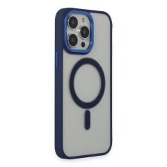 İphone 15 Pro Max Kılıf Room Magneticsafe Silikon - Lacivert